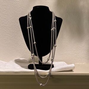JAI Jewelry Sterling Silver 72” station necklace